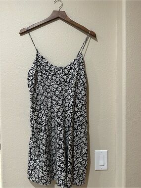 Abound Black Floral Spaghetti-Strap Mini Dress